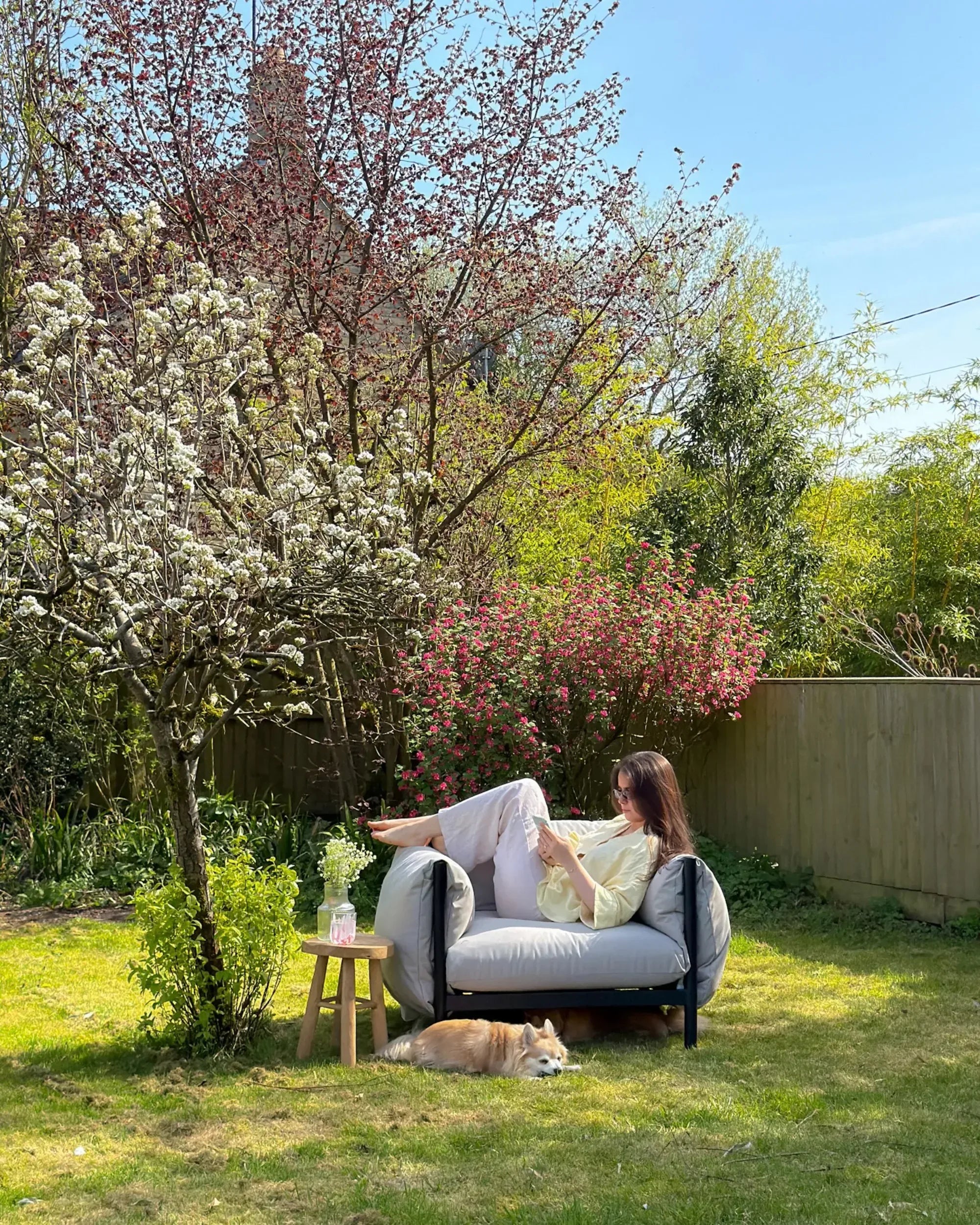 Fauteuil de jardin en métal gris
