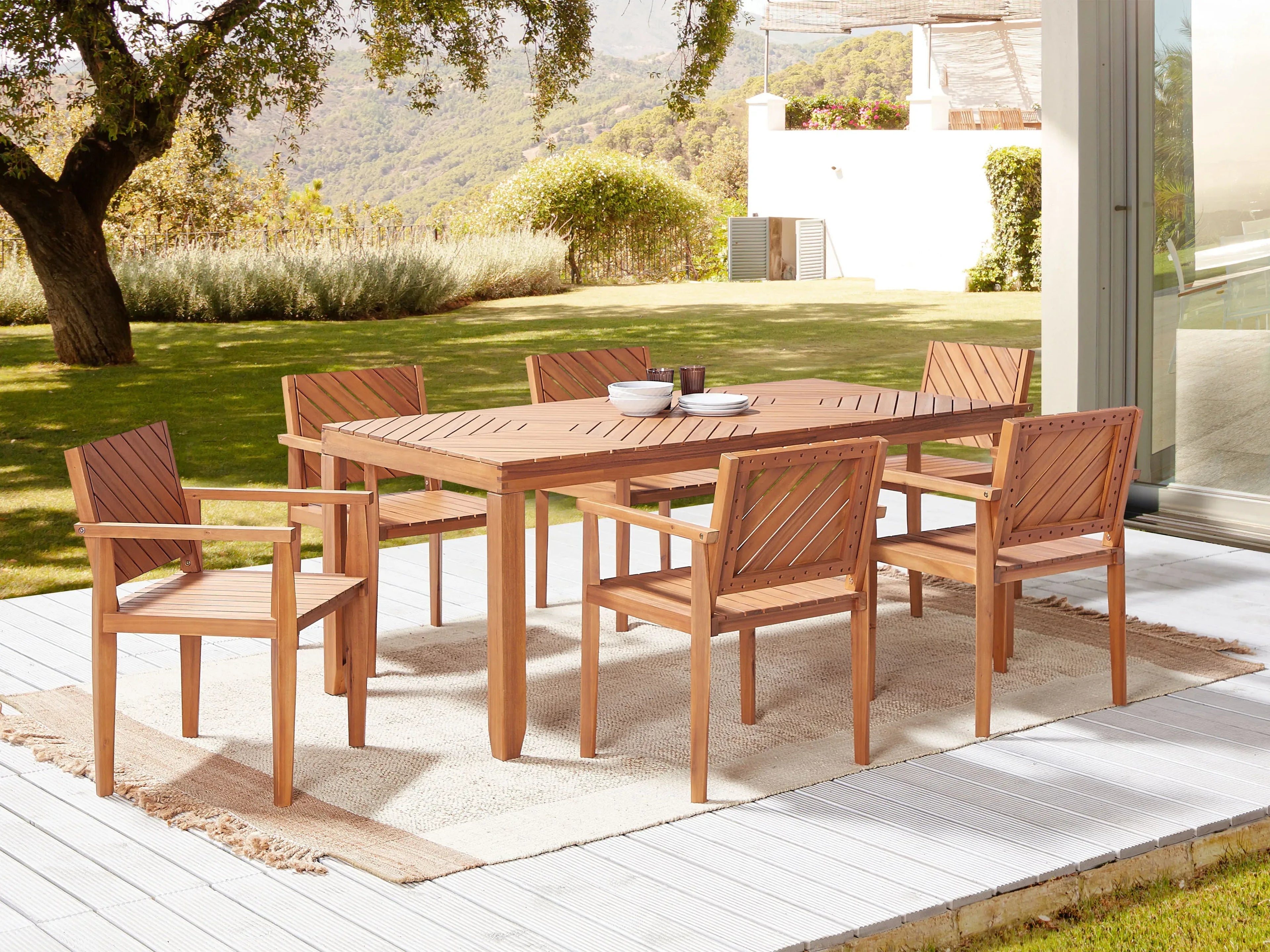 Chaise de jardin Bois d'acacia Marron