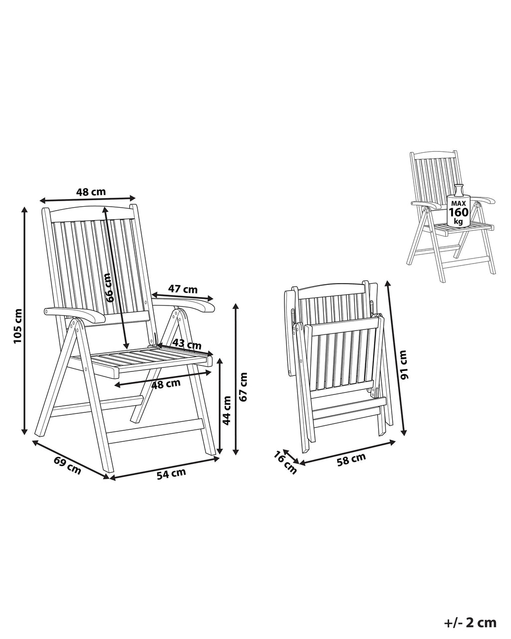 Chaise de jardin Bois d'acacia Marron foncé