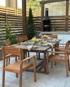 Table de salle à manger de jardin extensible 160/220 cm 90 cm Bois d'acacia Marron foncé