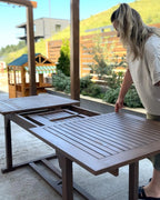 Table de salle à manger de jardin extensible 160/220 cm 90 cm Bois d'acacia Marron foncé