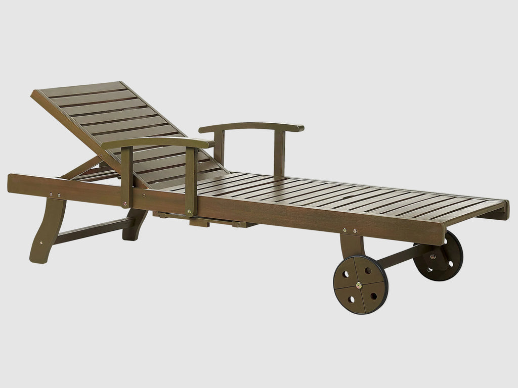 Lettino Prendisole II Legno d'acacia Marrone scuro