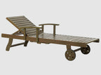 Lettino Prendisole II Legno d'acacia Marrone scuro