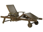 Bain de soleil en bois d'acacia marron foncé