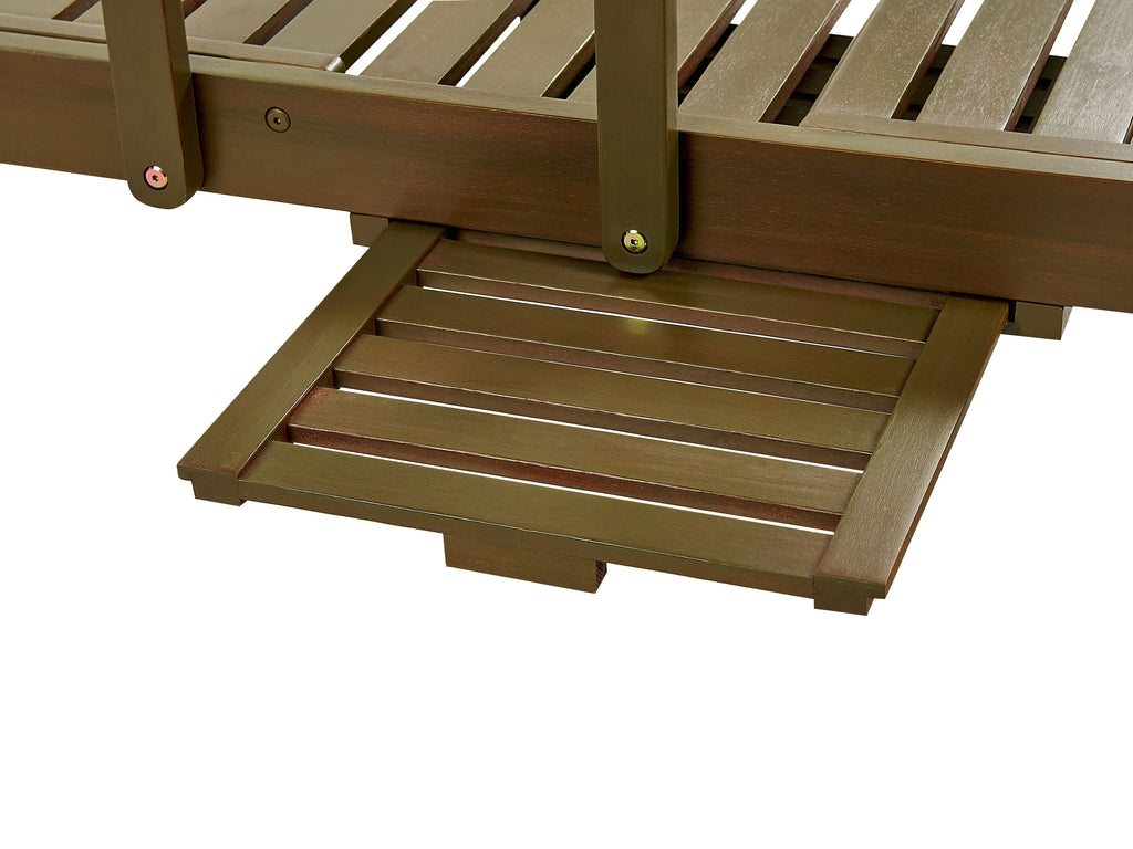 Bain de soleil en bois d'acacia marron foncé