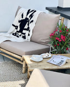 Table de jardin 45 cm 80 cm Bambou Marron