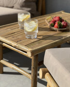 Table de jardin 45 cm 80 cm Bambou Marron
