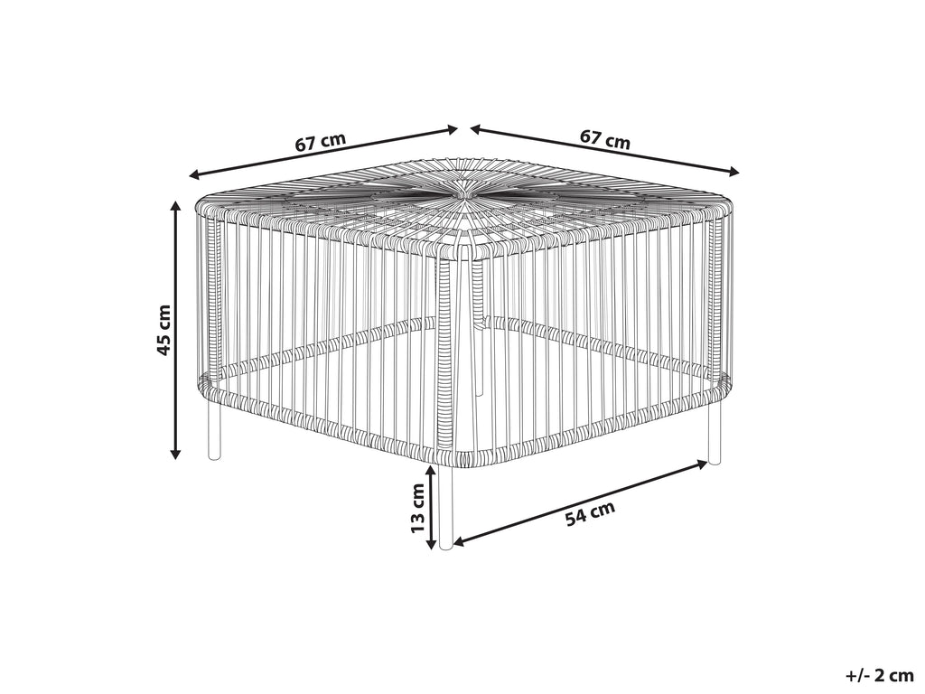 Table de jardin 67 cm 67 cm Rotin Naturel