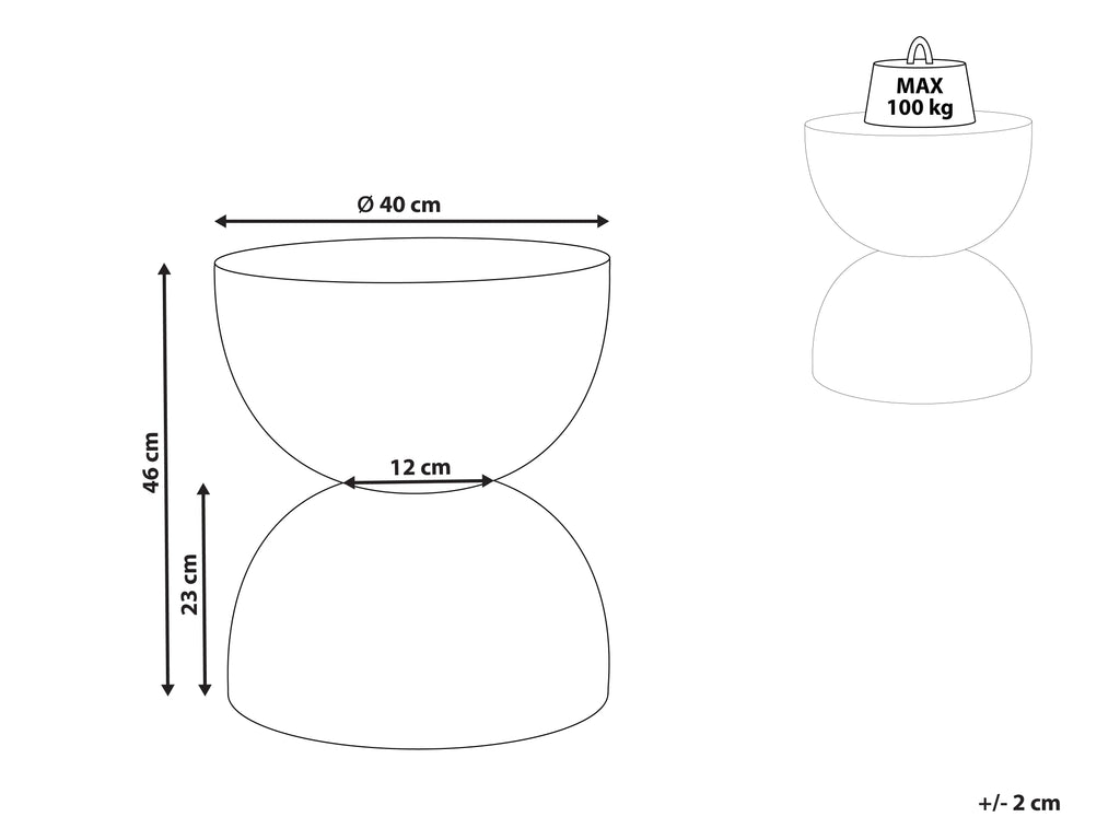 Table basse 40 cm 40 cm Effet terrazzo Blanc terrazzo
