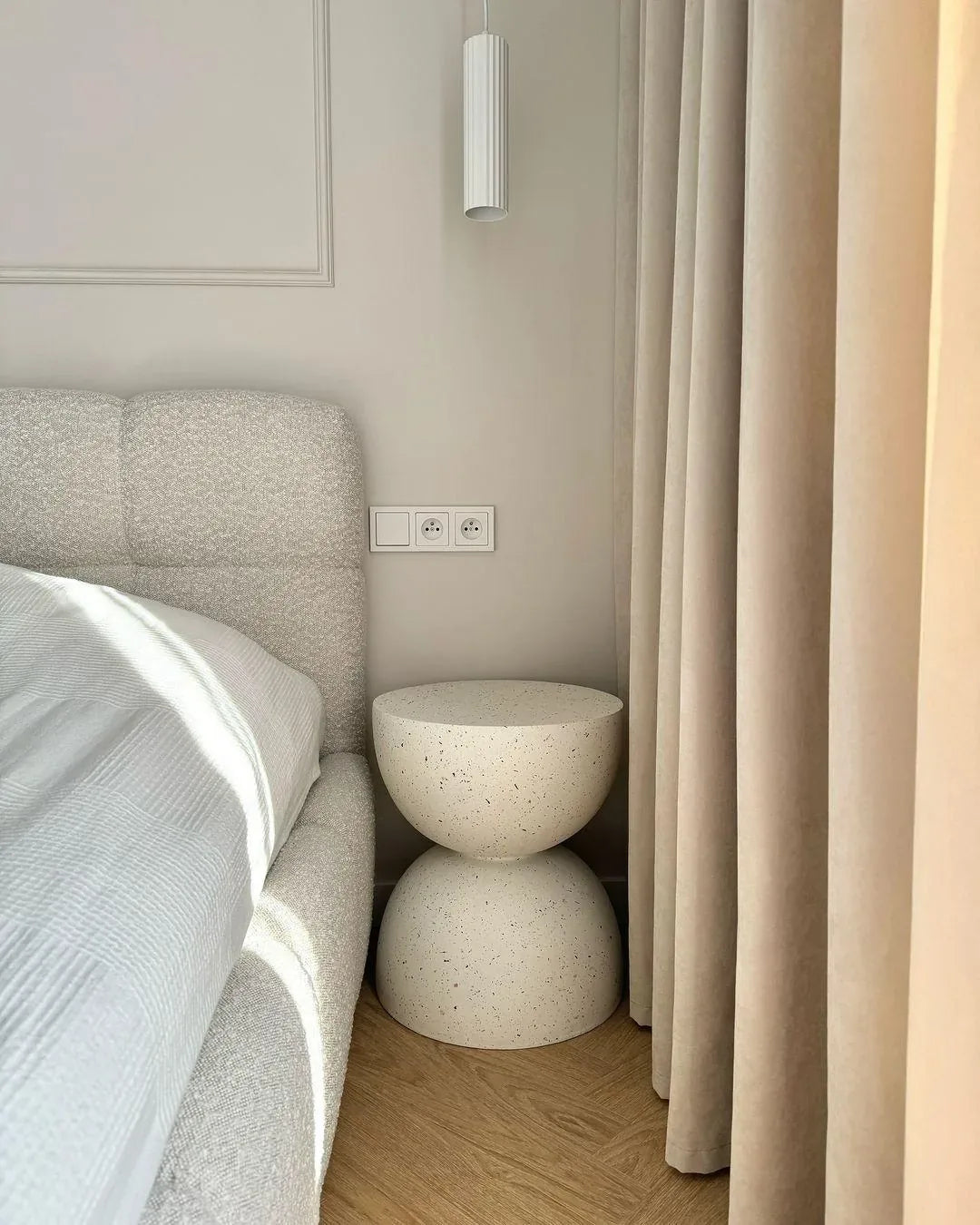 Table basse 40 cm 40 cm Effet terrazzo Blanc terrazzo