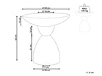 Table d'appoint 50 cm 50 cm Terrazzo Blanc