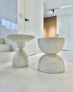 Table d'appoint 50 cm 50 cm Terrazzo Blanc