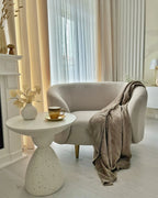 Table d'appoint 50 cm 50 cm Terrazzo Blanc