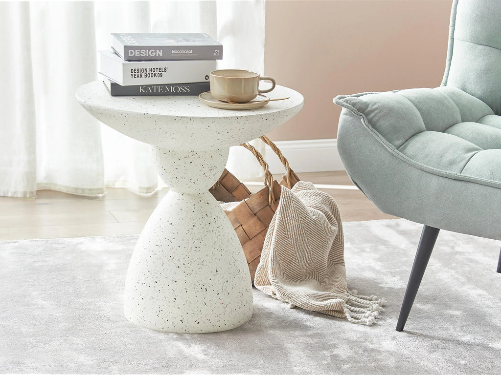 Table d'appoint 50 cm 50 cm Terrazzo Blanc