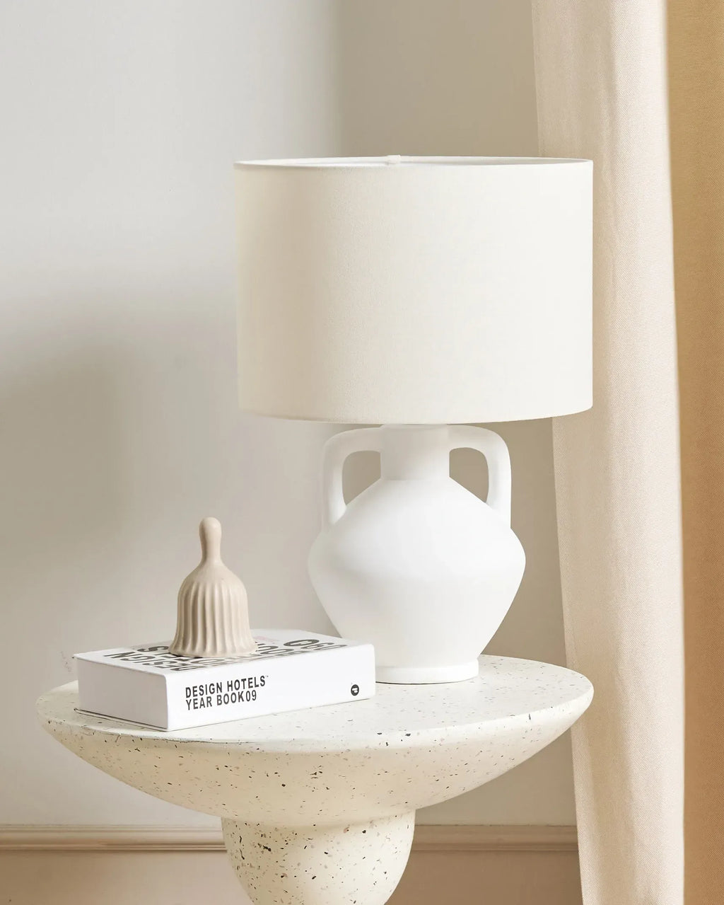 Table d'appoint 50 cm 50 cm Terrazzo Blanc