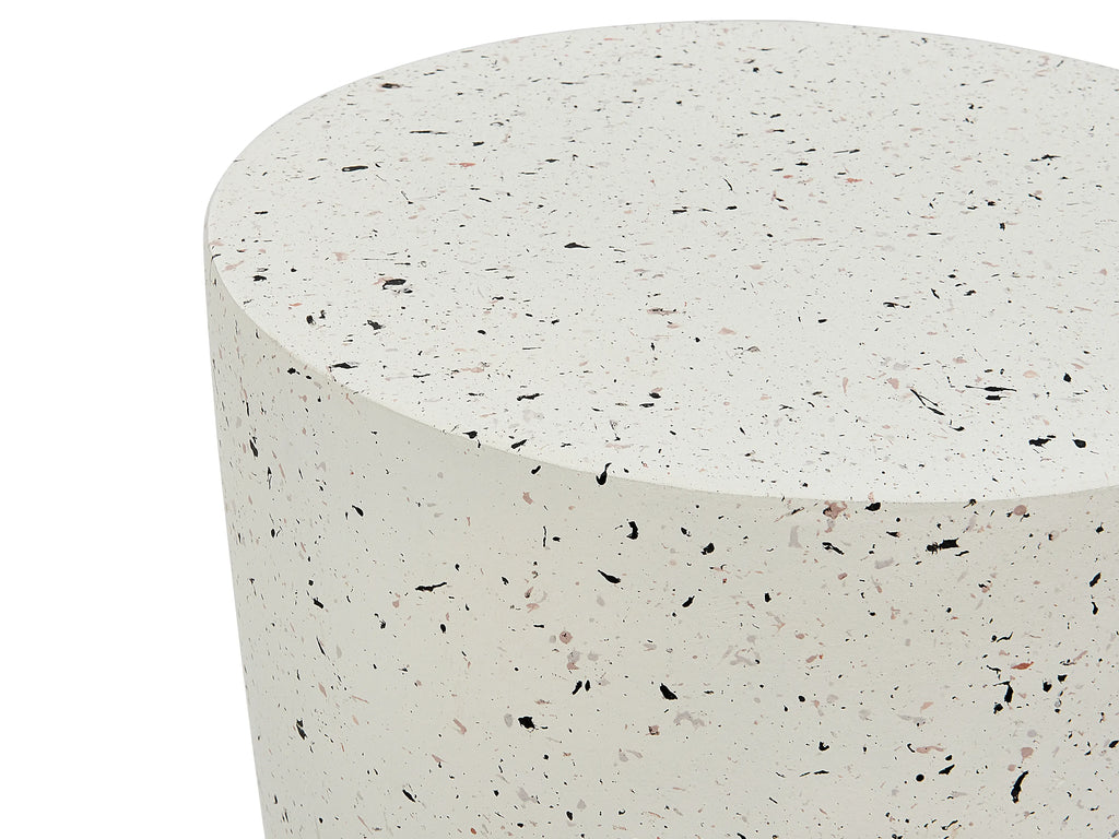 Table basse 37 cm 37 cm Effet terrazzo Terrazzo Blanc
