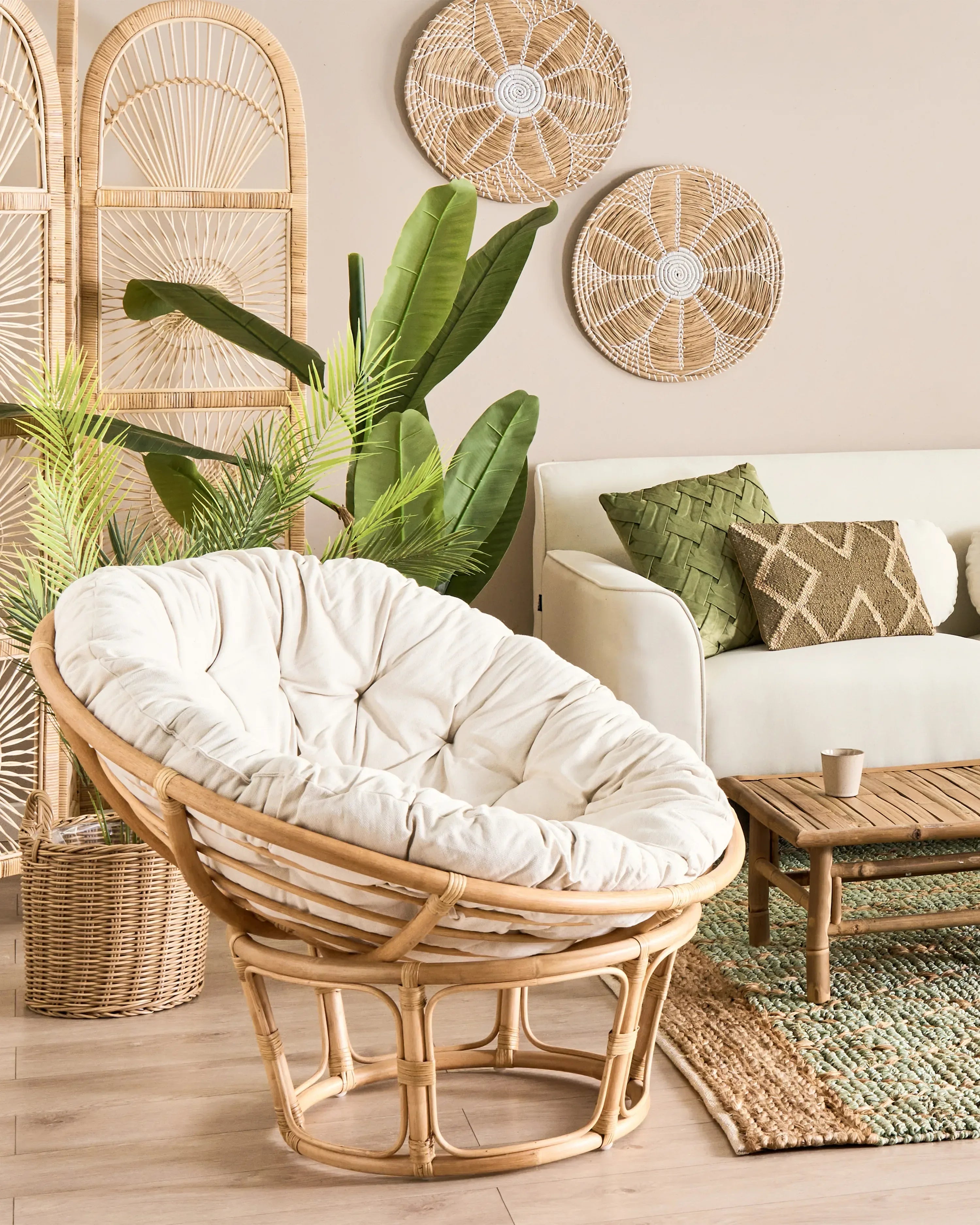 Chaise de jardin en rotin naturel