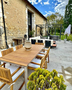 Table de salle à manger de jardin 200 cm x 90 cm en bois de teck certifié marron