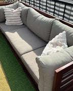 Canapé de jardin 3 places Modulable Bois d'acacia Rouge foncé