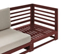 Canapé de jardin 3 places Modulable Bois d'acacia Rouge foncé
