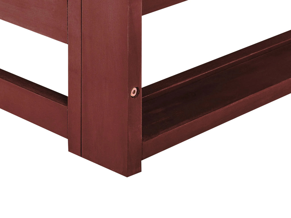 Canapé de jardin 3 places Modulable Bois d'acacia Rouge foncé