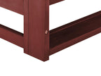 Canapé de jardin 3 places Modulable Bois d'acacia Rouge foncé