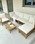 Table de jardin 55 cm 64 cm Bambou Marron