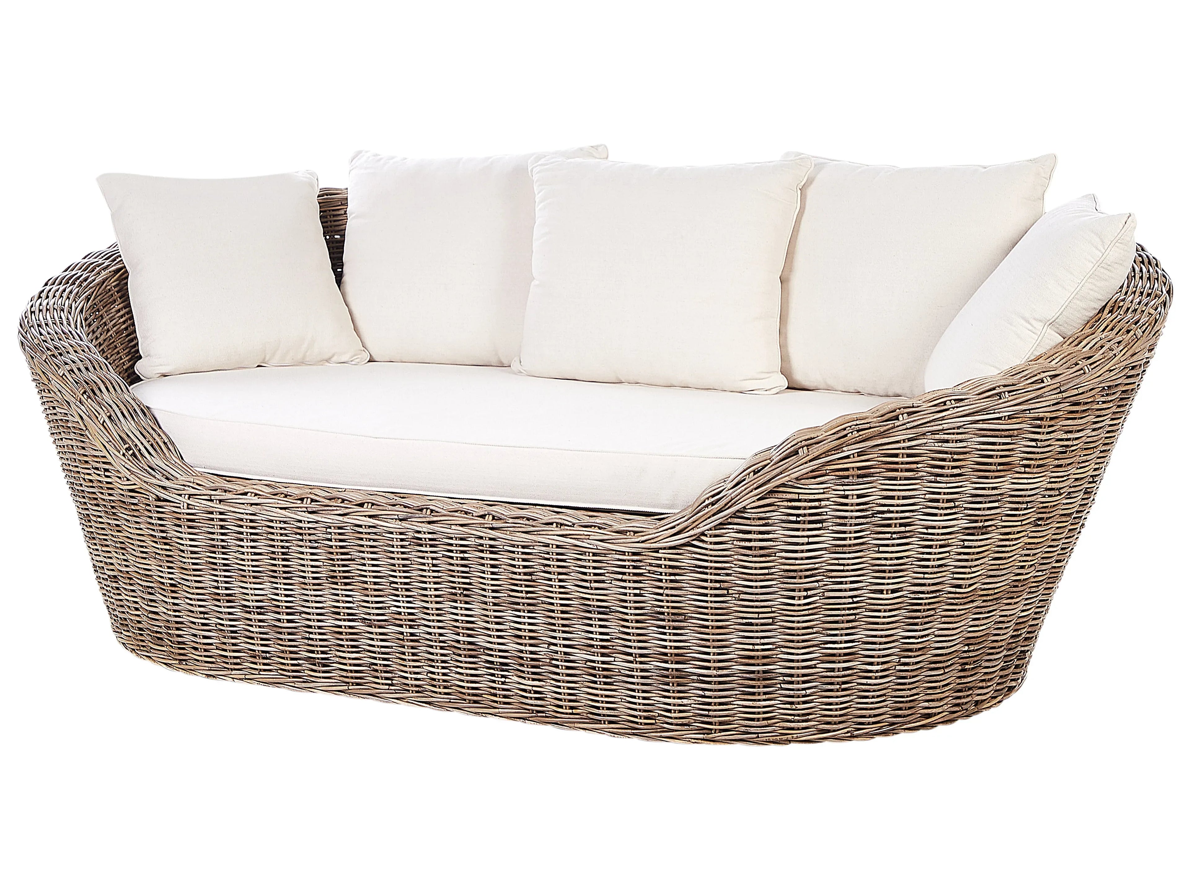Lit de jardin en rotin naturel