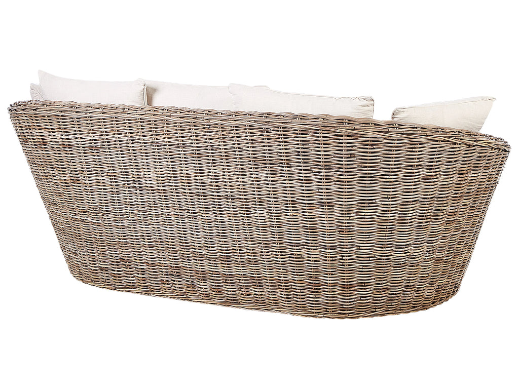 Lit de jardin en rotin naturel