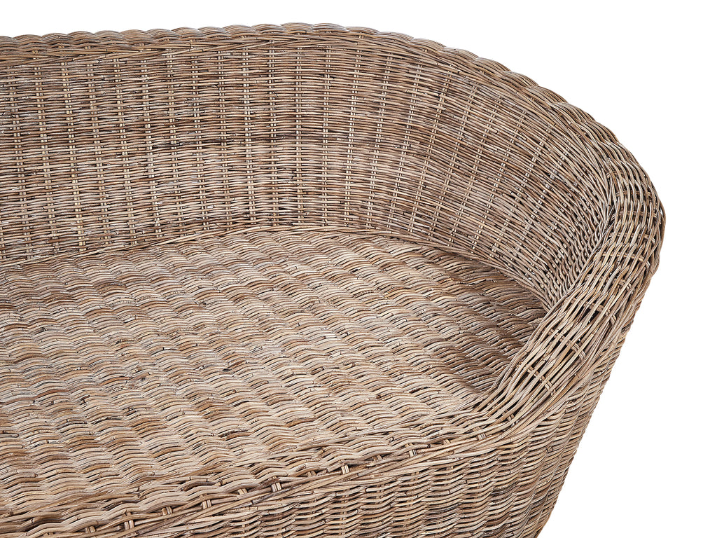 Lit de jardin en rotin naturel