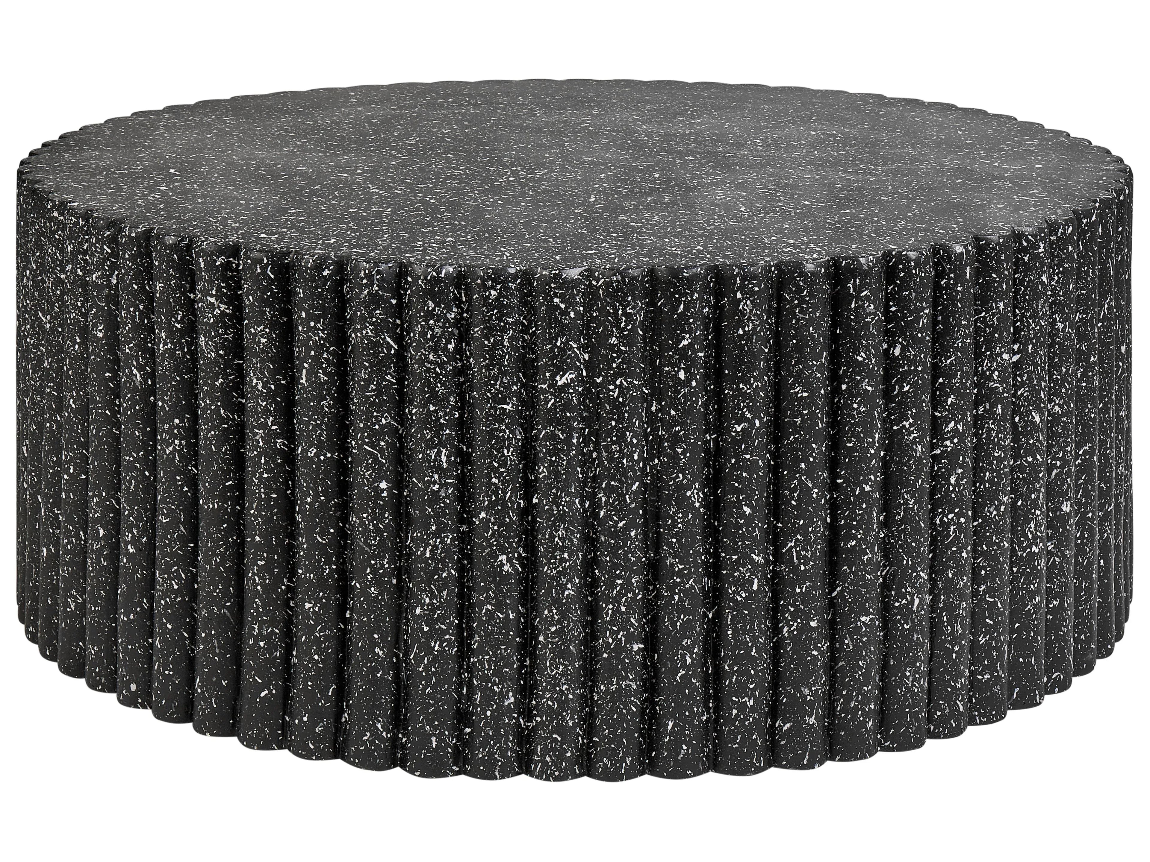 Tavolino da caff  106 cm 106 cm Effetto terrazzo Terrazzo Nero