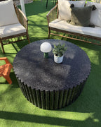 Table basse 106 cm 106 cm Effet terrazzo Terrazzo noir