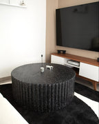 Table basse 106 cm 106 cm Effet terrazzo Terrazzo noir