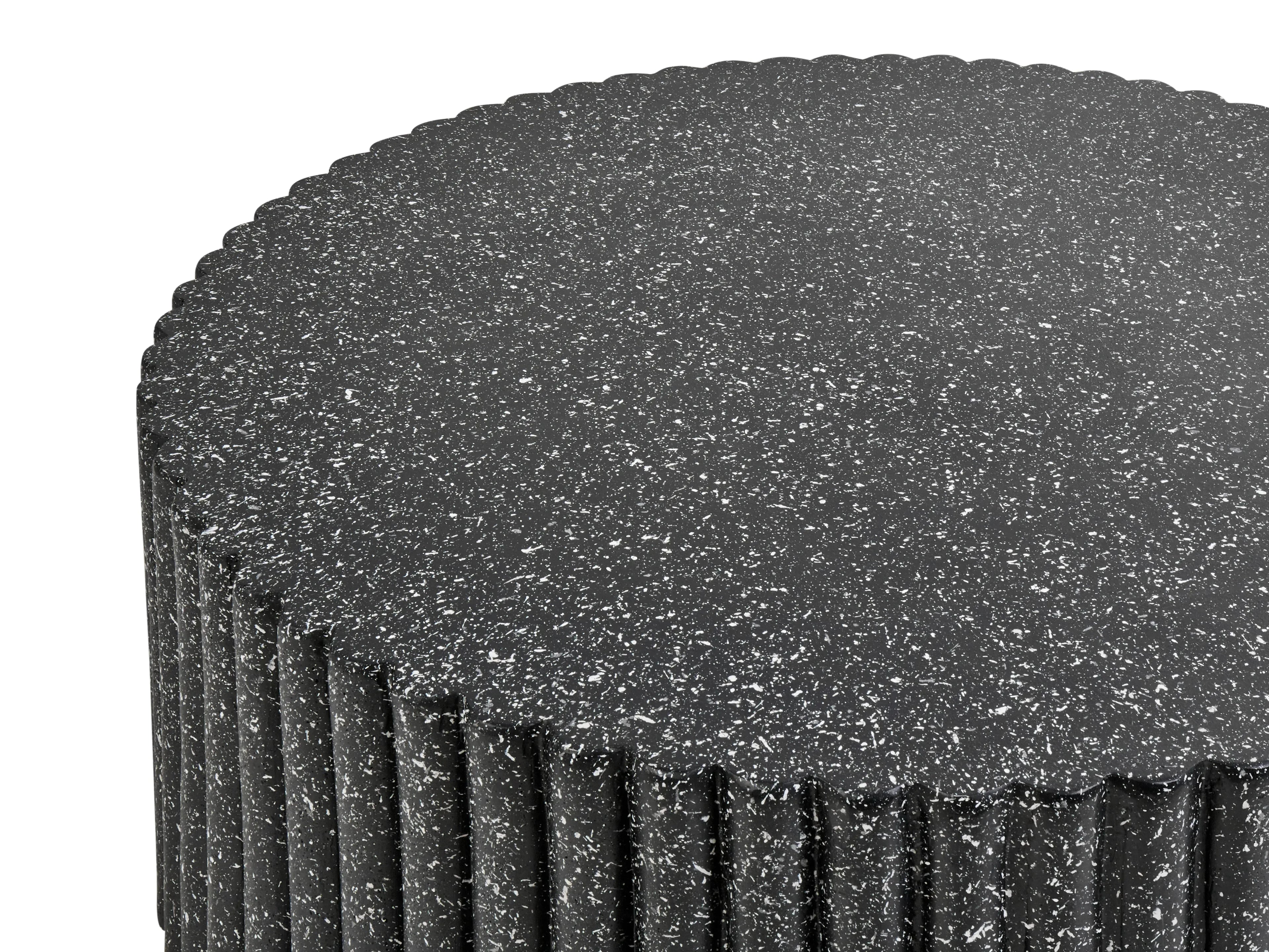 Table basse 106 cm 106 cm Effet terrazzo Terrazzo noir