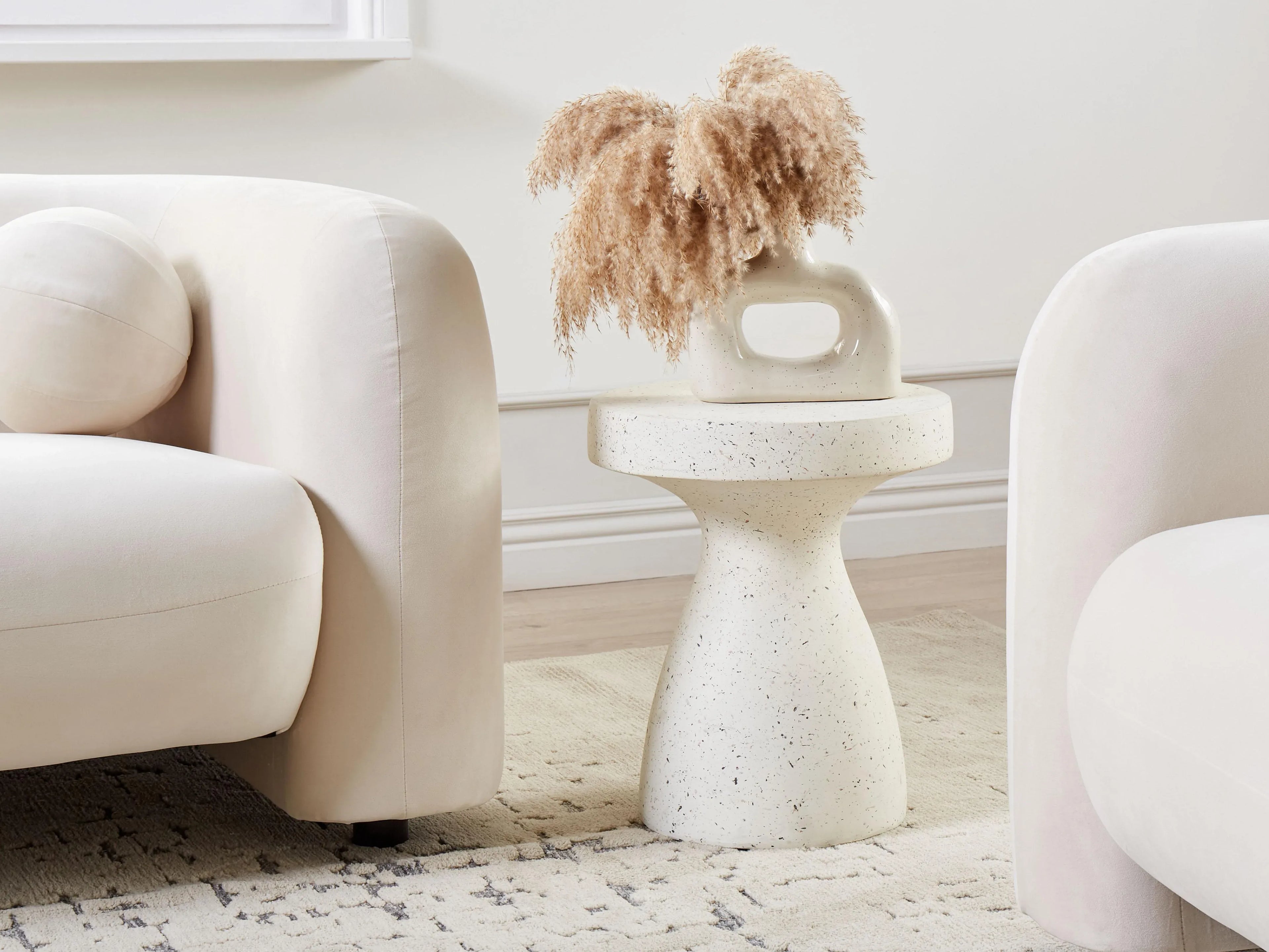 Table basse 39 cm 39 cm Effet terrazzo Terrazzo Blanc