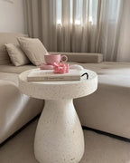 Table basse 39 cm 39 cm Effet terrazzo Terrazzo Blanc