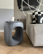 Table basse 33 x 33 cm Effet marbre Gris