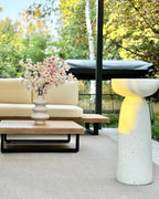 Table basse 33 cm 33 cm Effet terrazzo Blanc terrazzo