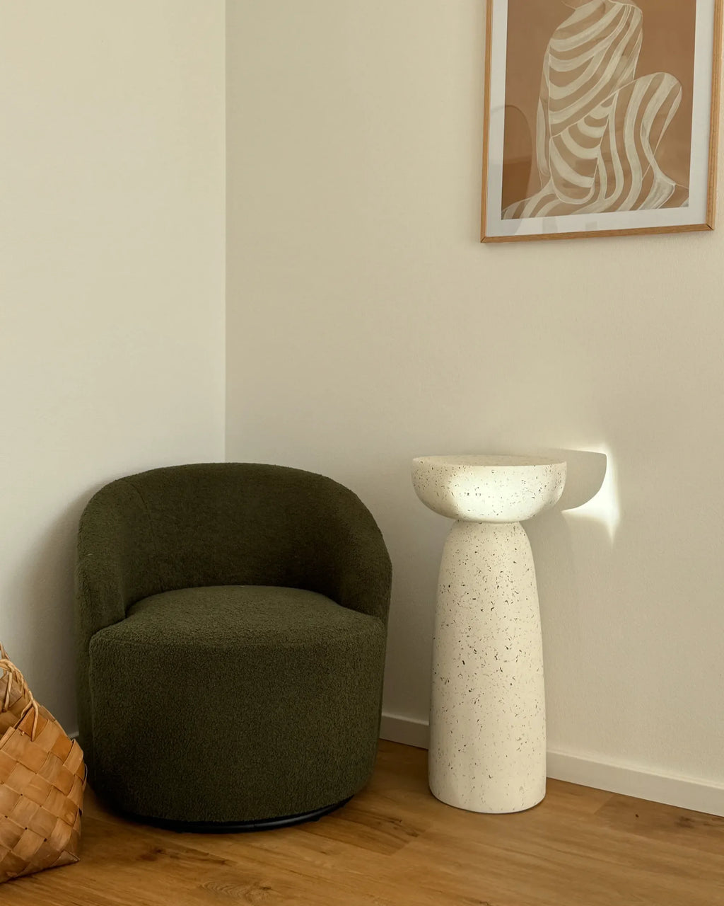 Table basse 33 cm 33 cm Effet terrazzo Blanc terrazzo