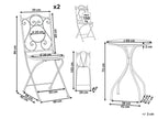 Table bistrot pliable en métal noir
