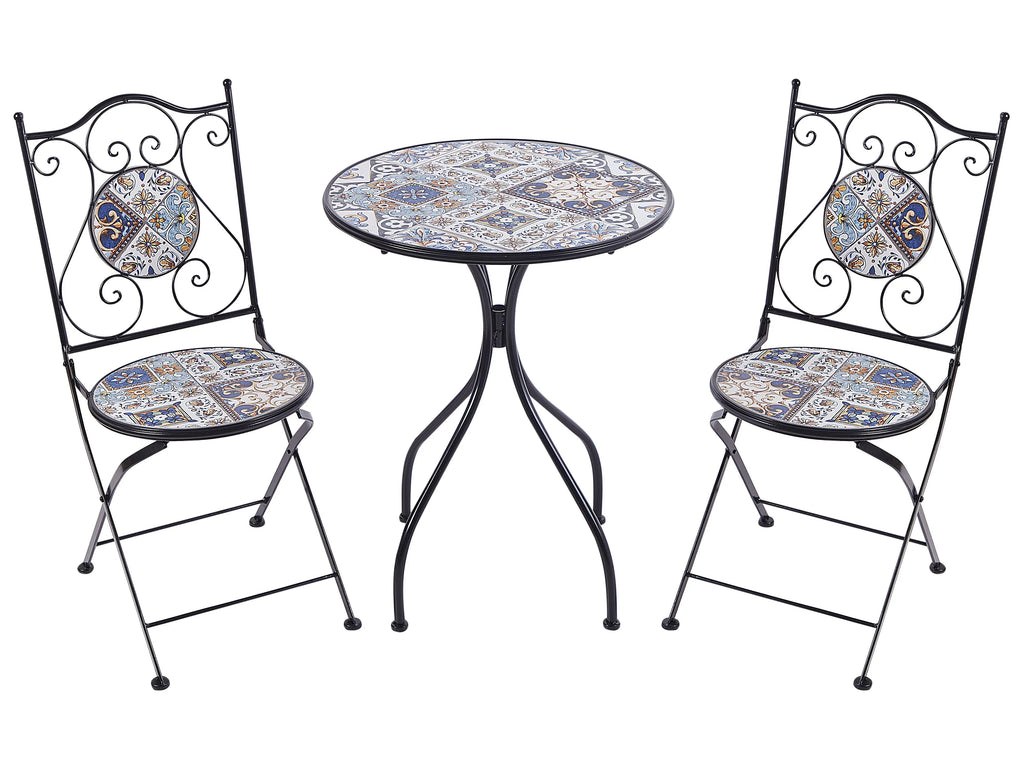 Table bistrot pliable en métal noir