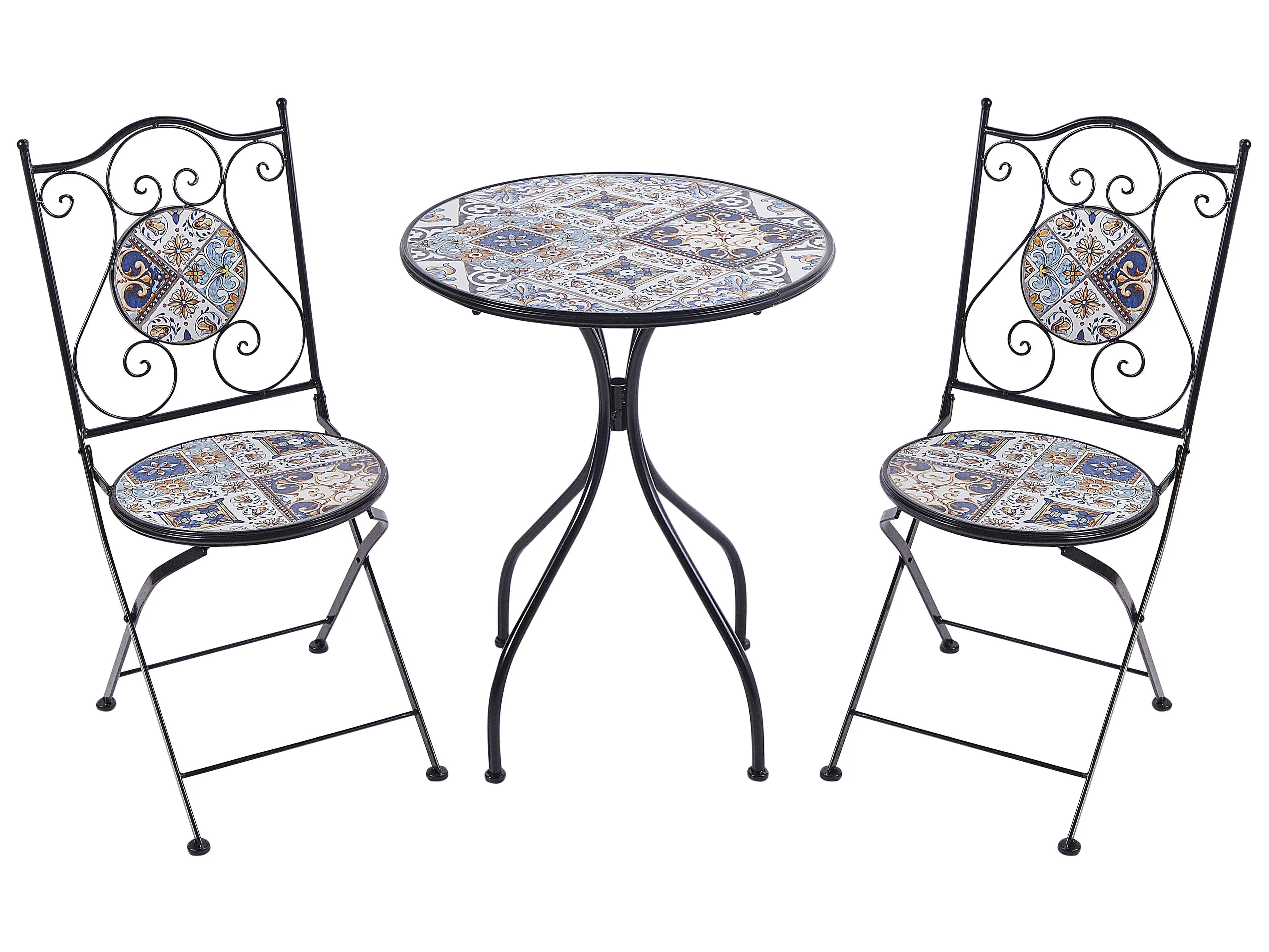 Table bistrot pliable en métal noir