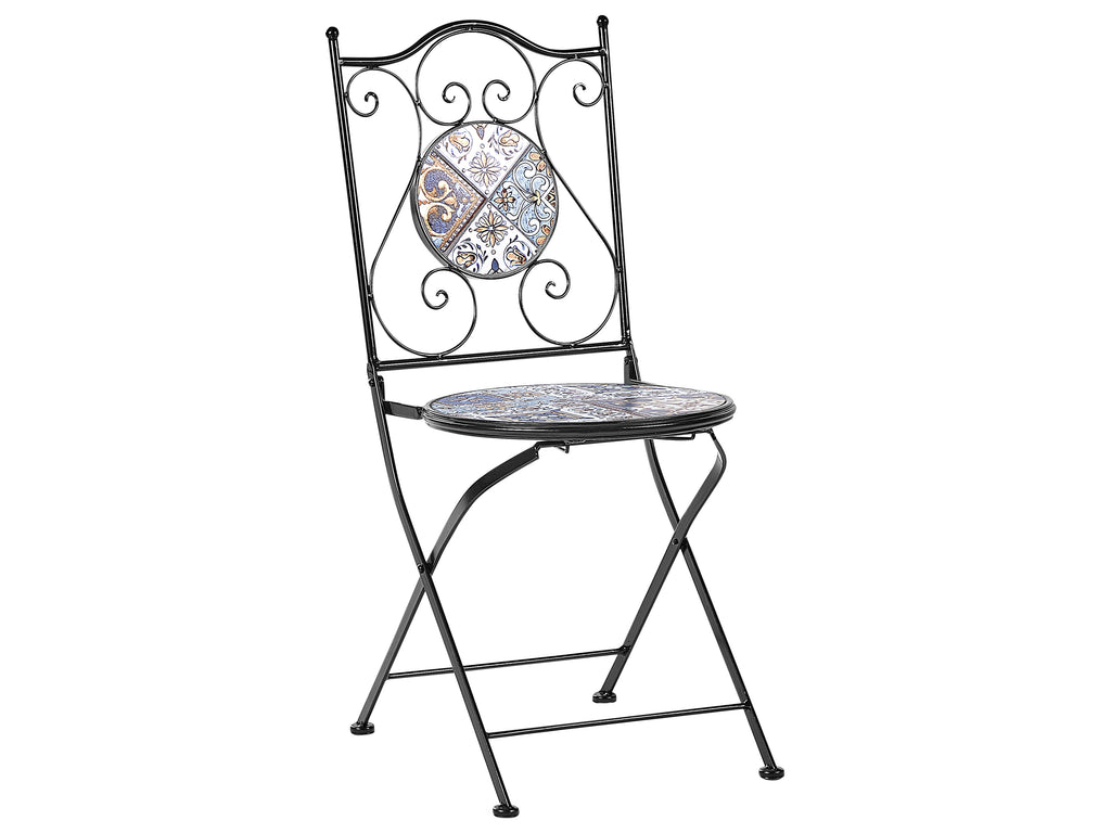 Table bistrot pliable en métal noir