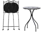 Table bistrot pliable en métal noir
