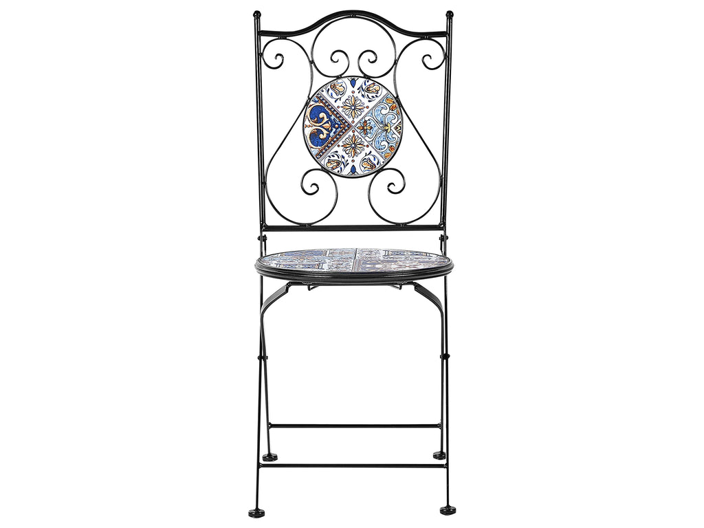 Table bistrot pliable en métal noir