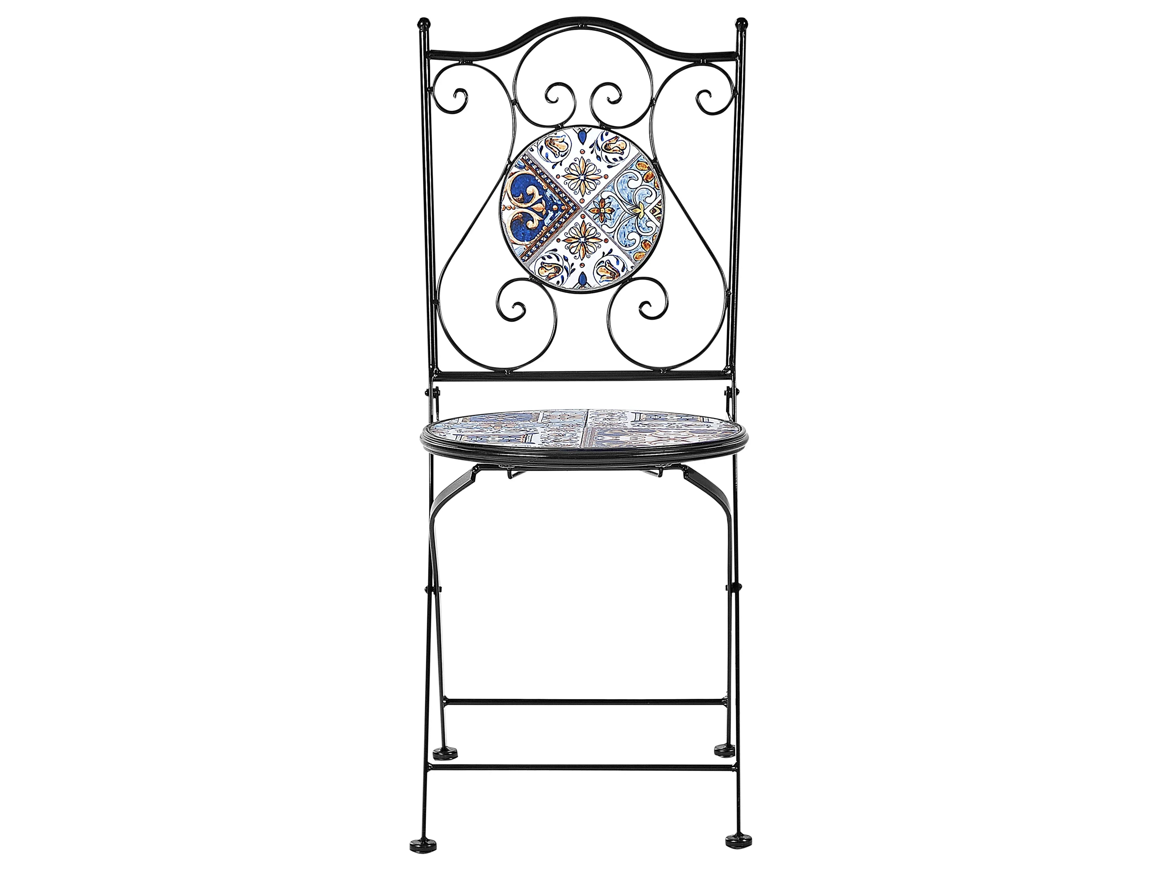 Table bistrot pliable en métal noir