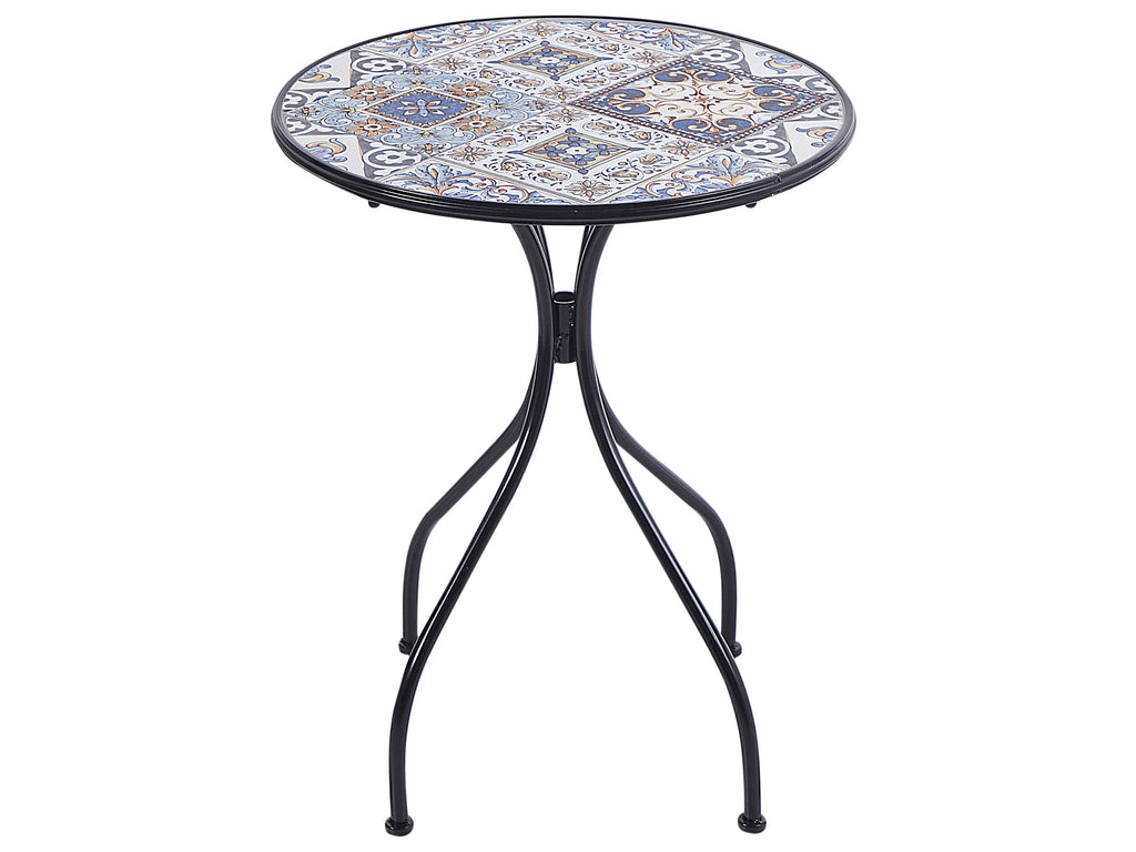 Table bistrot pliable en métal noir