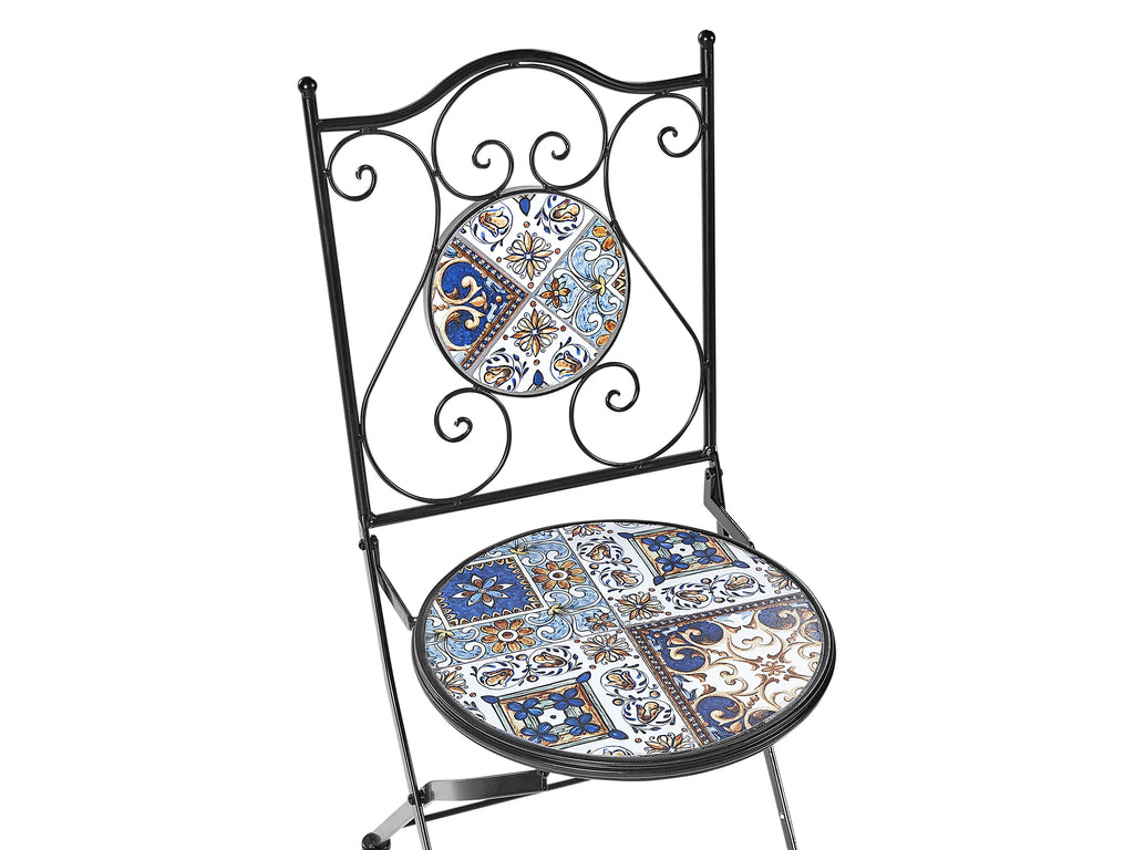 Table bistrot pliable en métal noir
