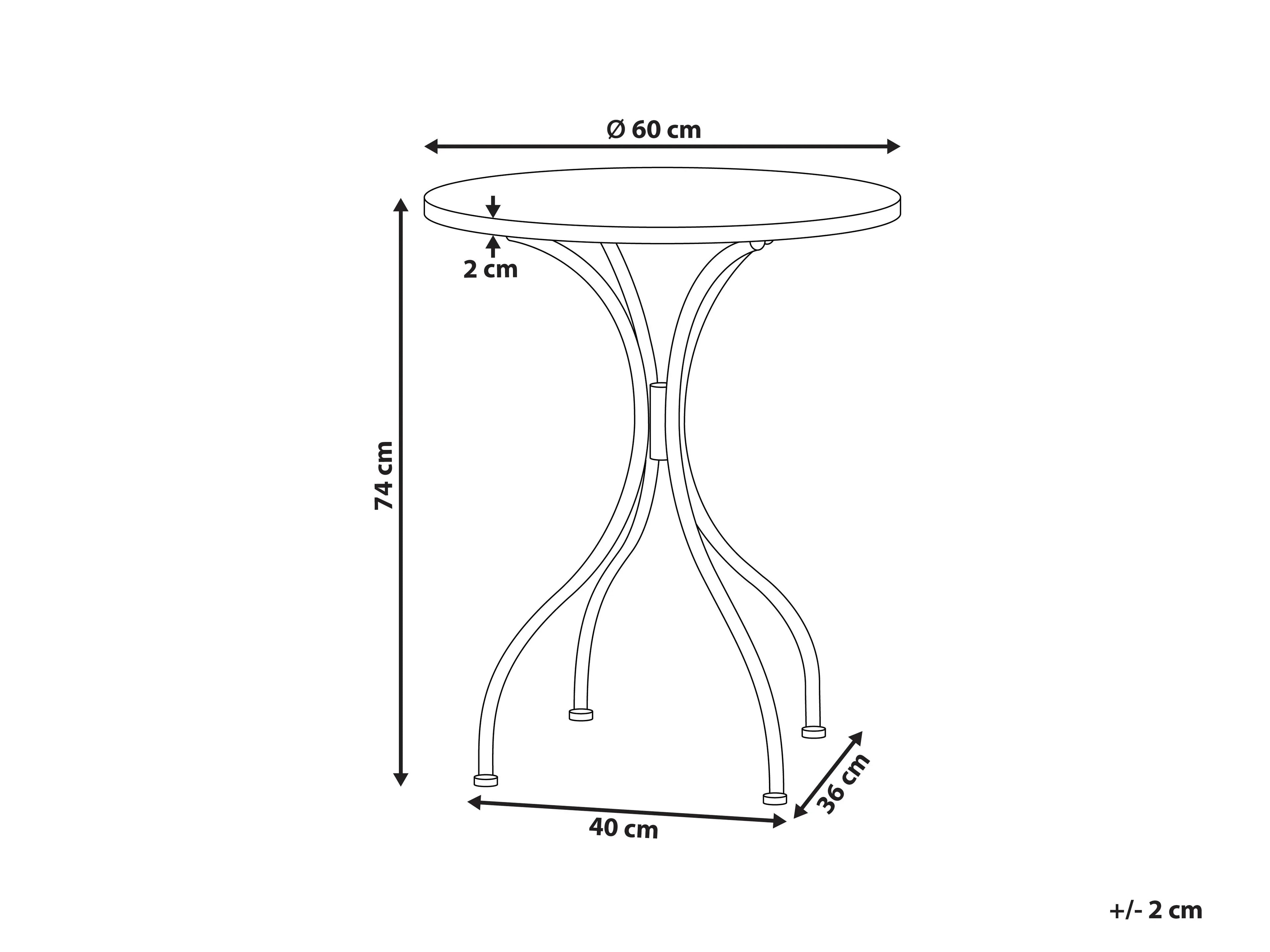 Table de bistrot 60 cm 60 cm Blanc