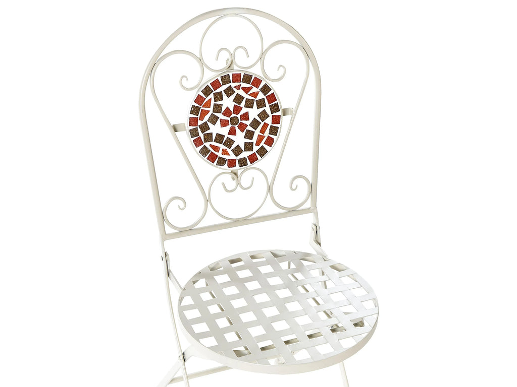 Table bistrot pliante en métal blanc